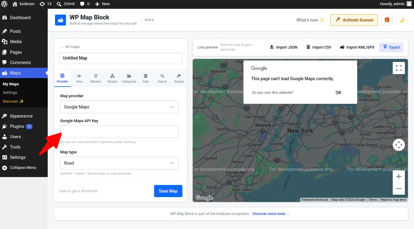 Google Maps API key Google Maps API key
